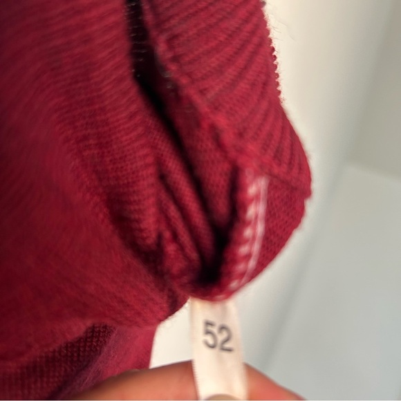 Montechiaro Vintage Mock Neck Wool Sweater Size 52/ Large Made In Italy Red - Picture 9 of 10